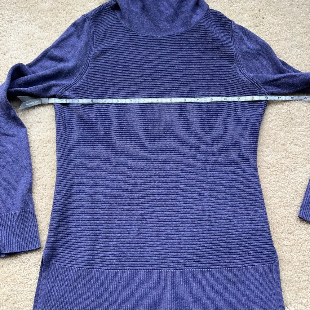 Adrienne Vittadini Women’s Purple Ribbed Cowl Neck Tunic Sweater - XS - EUC
